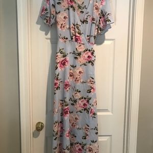 Magnolia Skye Flower Wrap Dress Size Medium